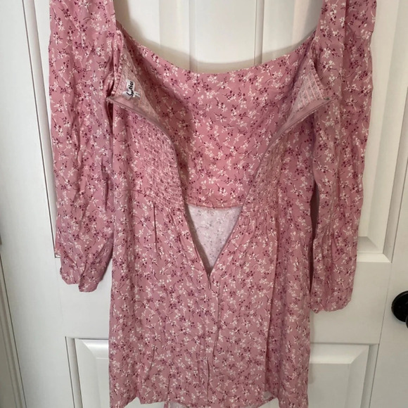 Reformation Rosalie Mini Dress Pink long sleeve 33782 - Picture 11 of 16